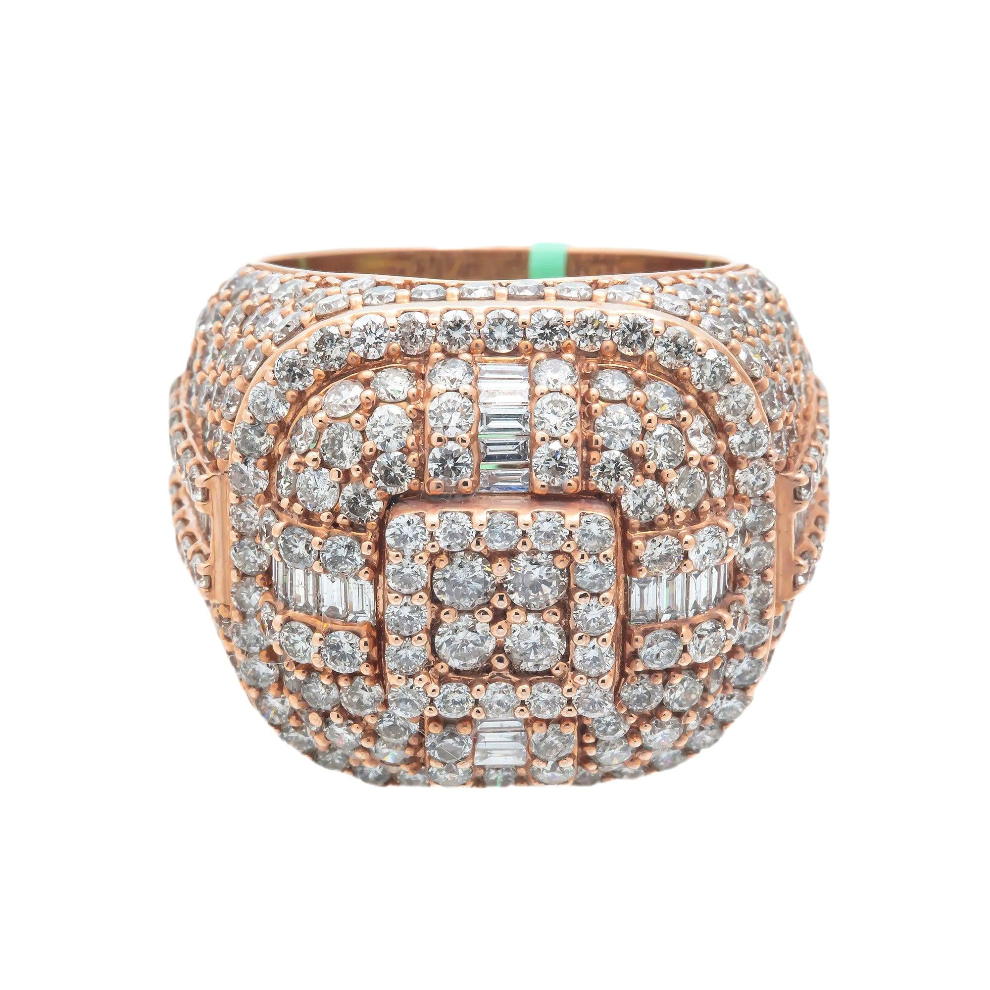 10K GOLD BAGUETTE CLUSTER DIAMOND RING 8.00 CT