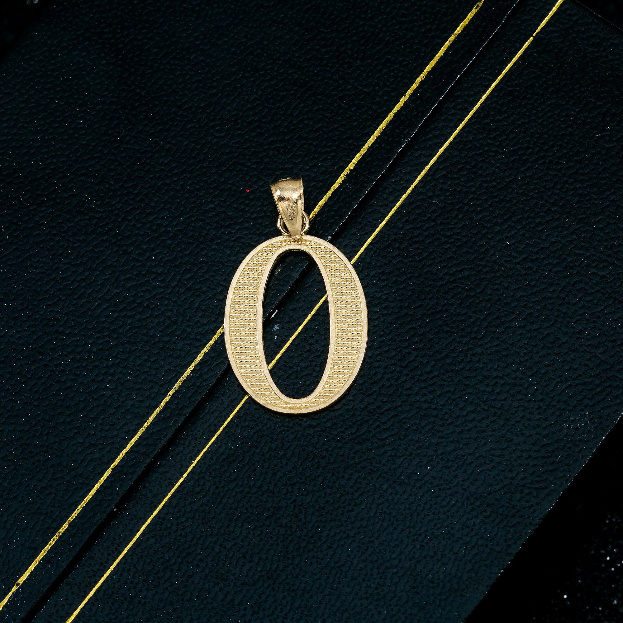 14K YELLOW GOLD LETTER O PENDANT