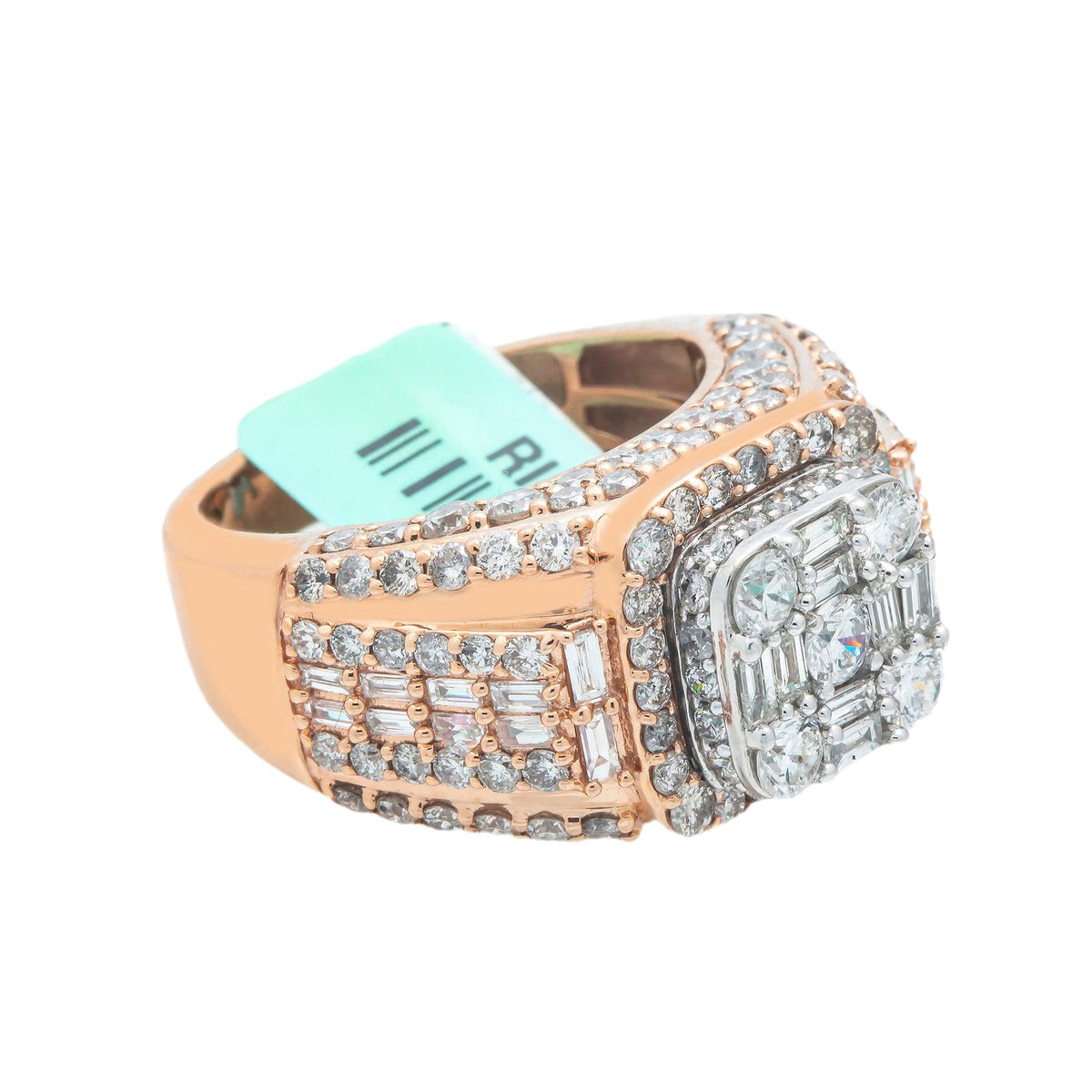 10K GOLD BAGUETTE CLUSTER DIAMOND RING 5.25 CT
