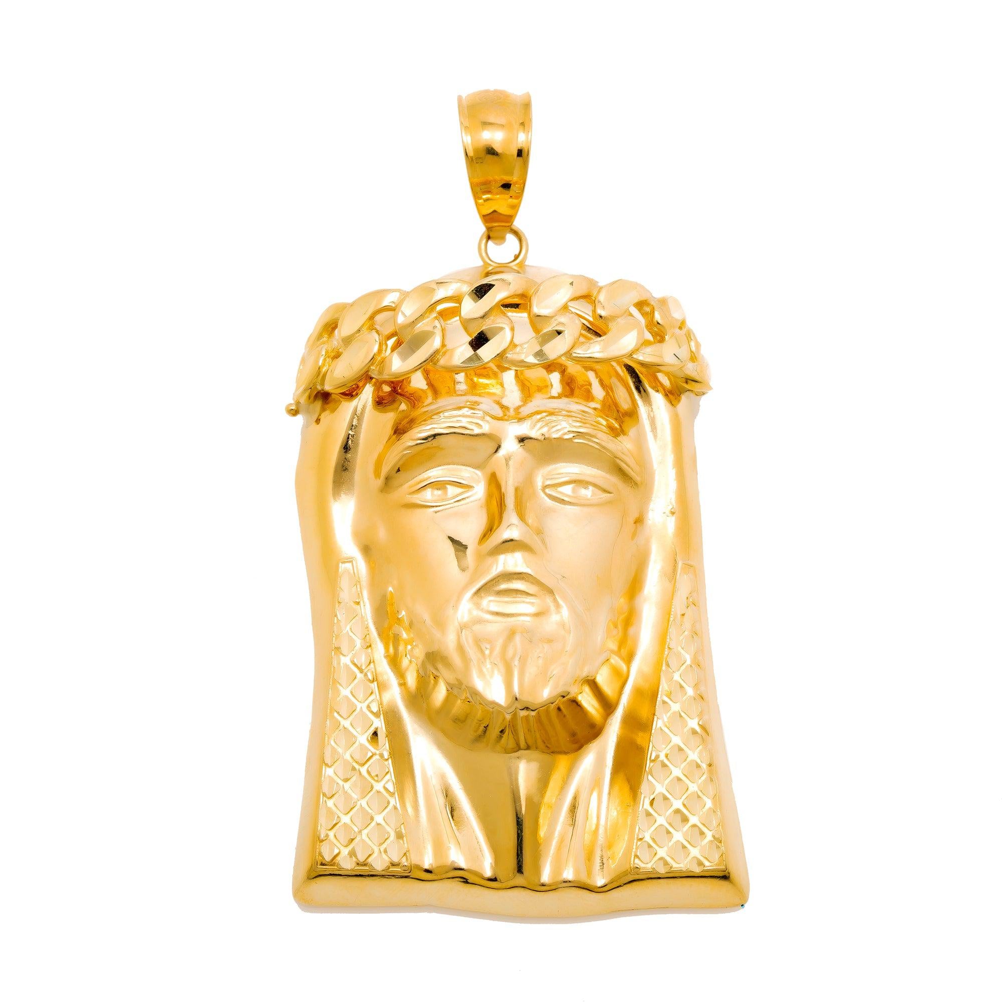 Sterling Silver Jesus Head Pendant & 20