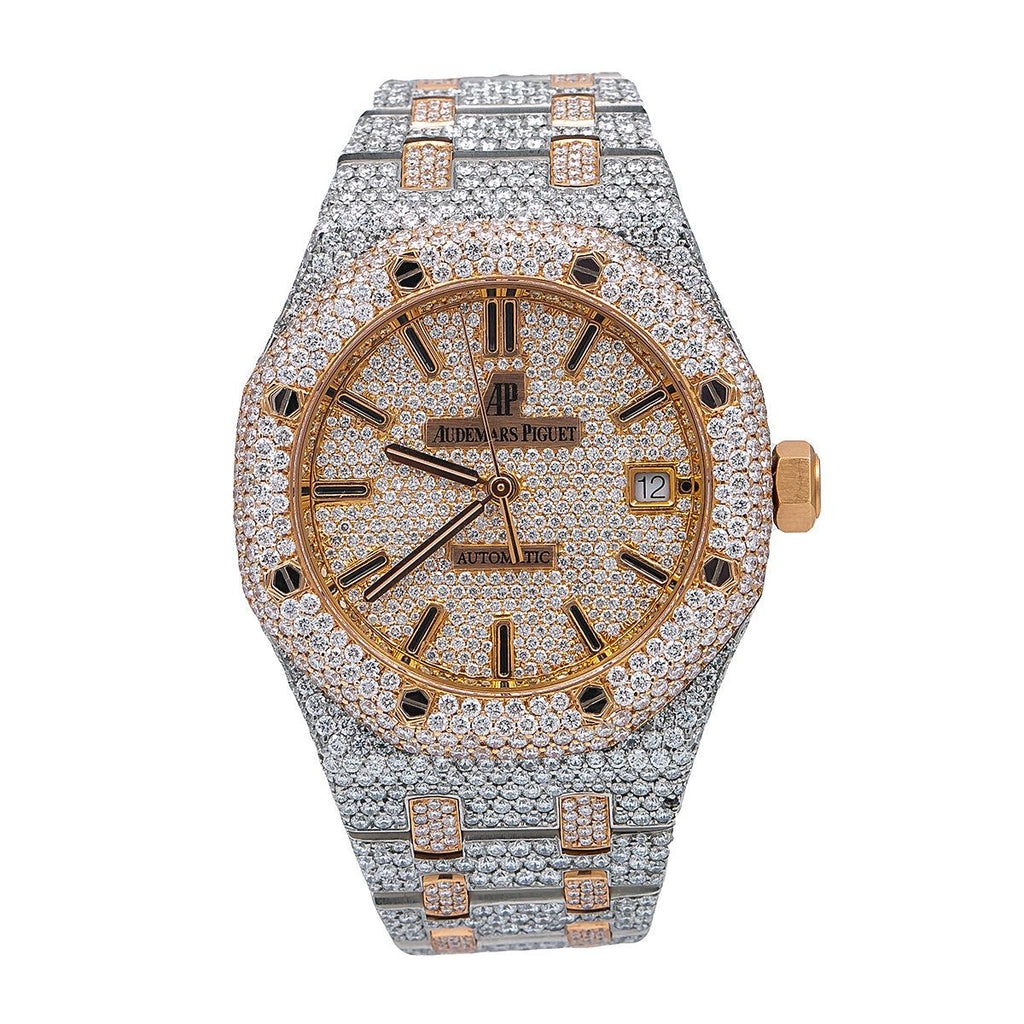 Audemars Piguet Royal Oak Selfwinding Rose Gold and Steel White Dial 37mm Ladies Watch (Reference #15450SR.OO.1256SR.01)