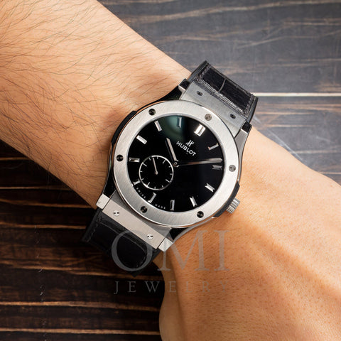 Hublot Classic Fusion Ultra-Thin 515.NX.1270.LR 45MM Black Dial With Leather Bracelet