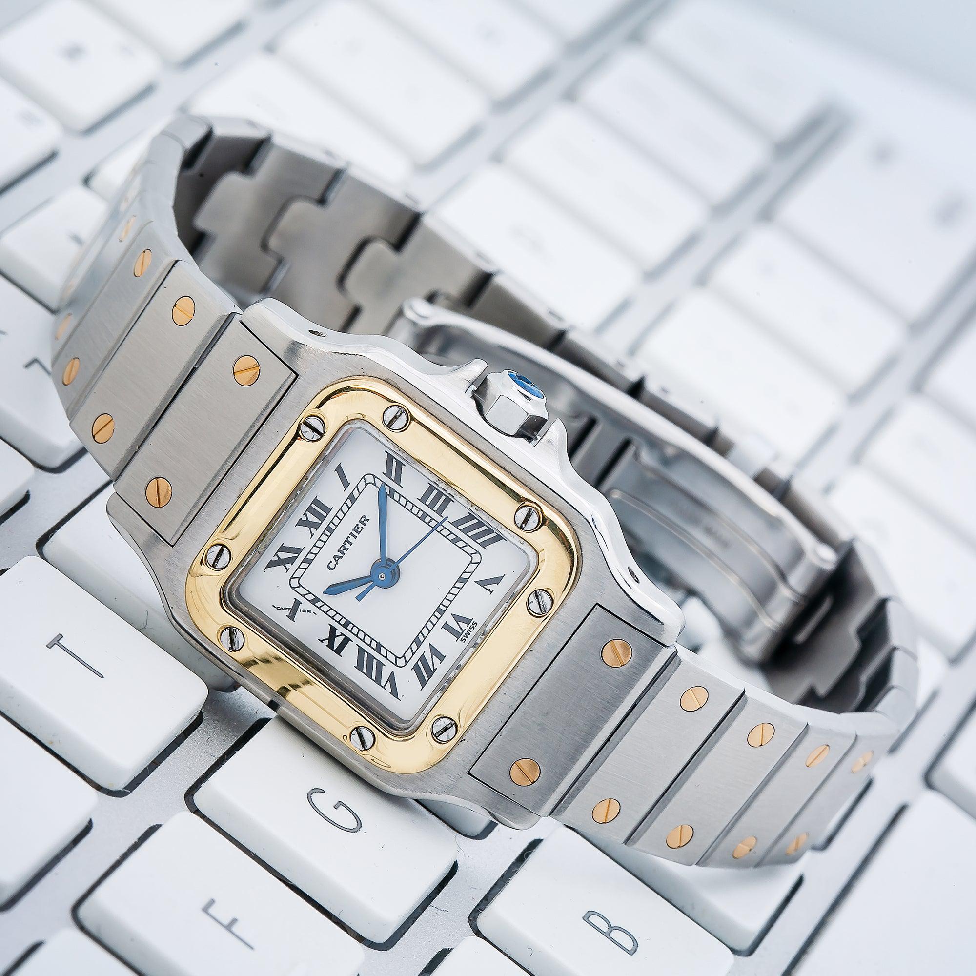 Cartier Santos Galbée W20057C4 24MM White Dial With Two Tone Bracelet