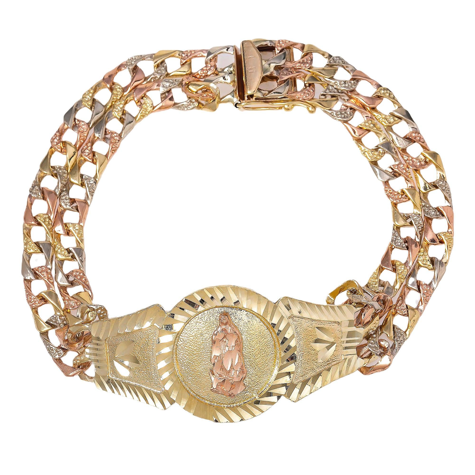 14K GOLD TRICOLOR LADIES BRACELET