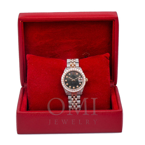 Rolex Datejust Diamond Watch, 178271 31mm, Black Diamond Dial With 9.65 CT Diamonds
