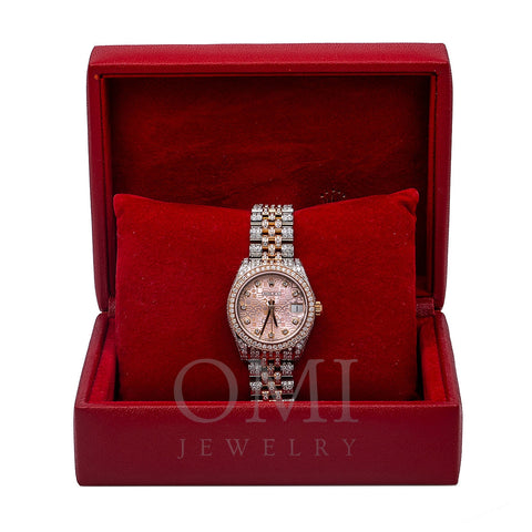 Rolex Datejust Diamond Watch, 178271 31mm, Pink Diamond Dial With 7.25 CT Diamonds