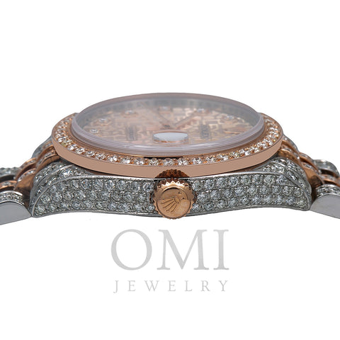 Rolex Datejust Diamond Watch, 178271 31mm, Pink Diamond Dial With 7.25 CT Diamonds