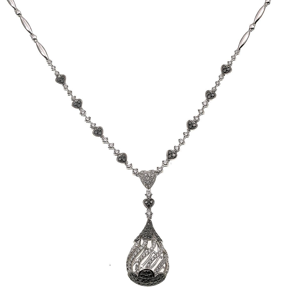 18K White Gold Diamond Necklace 18"