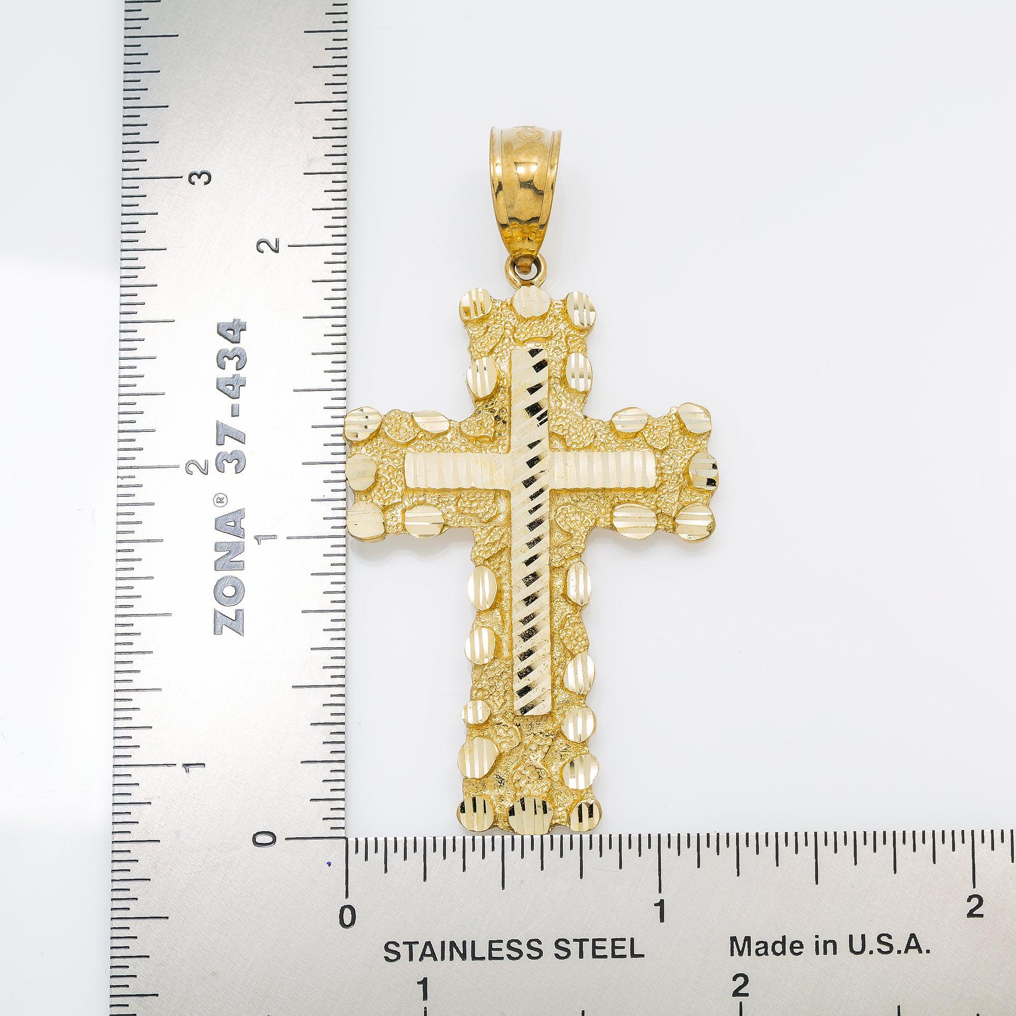 10K GOLD CROSS PENDANT 2.4"