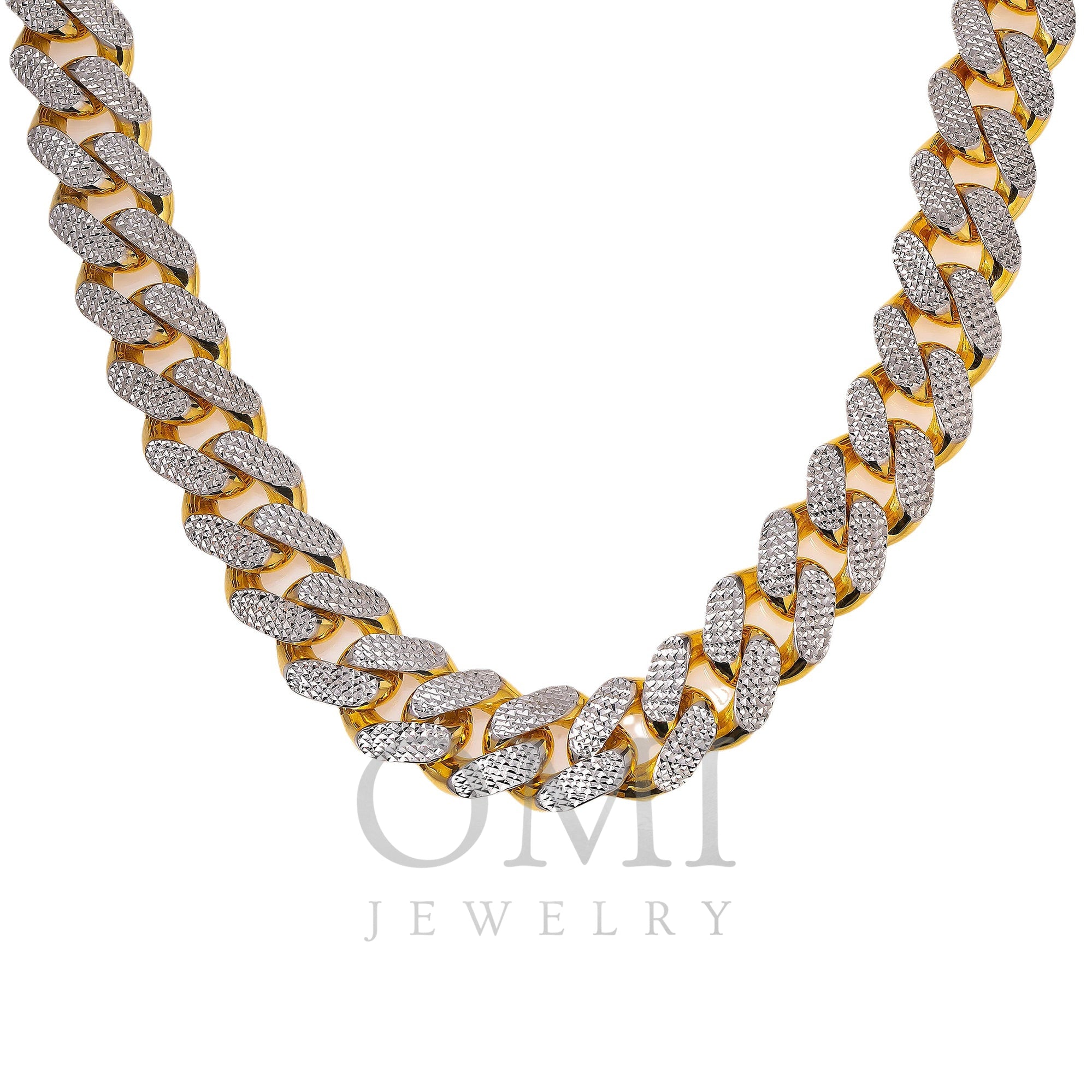 10K Yellow Gold Diamond Cuban Link Chain