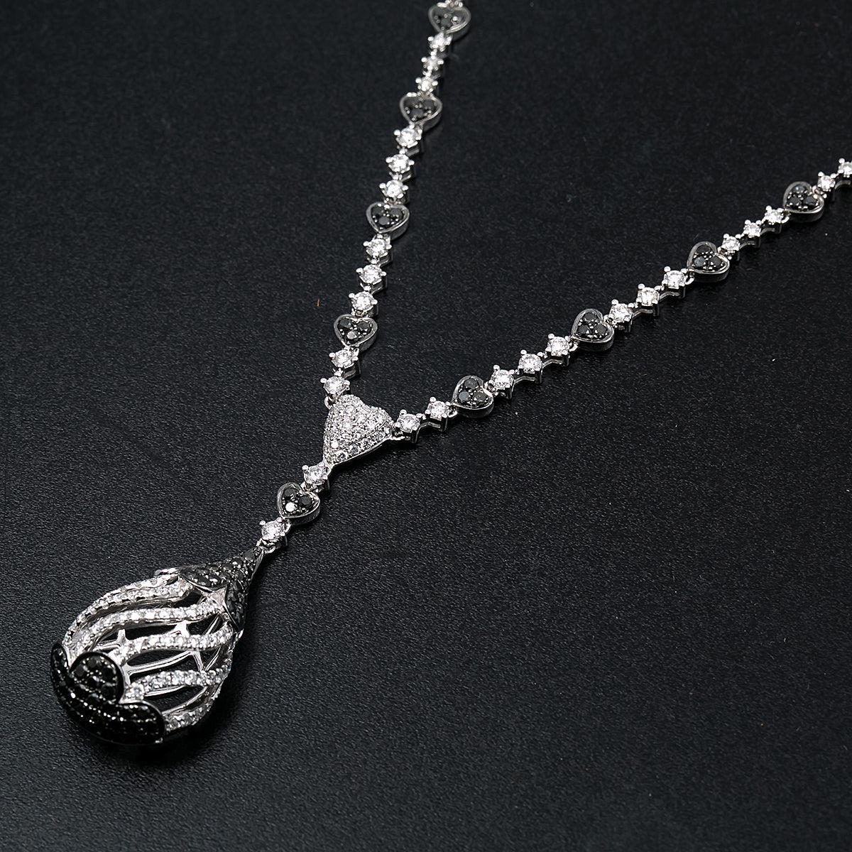 18K White Gold Diamond Necklace 18"