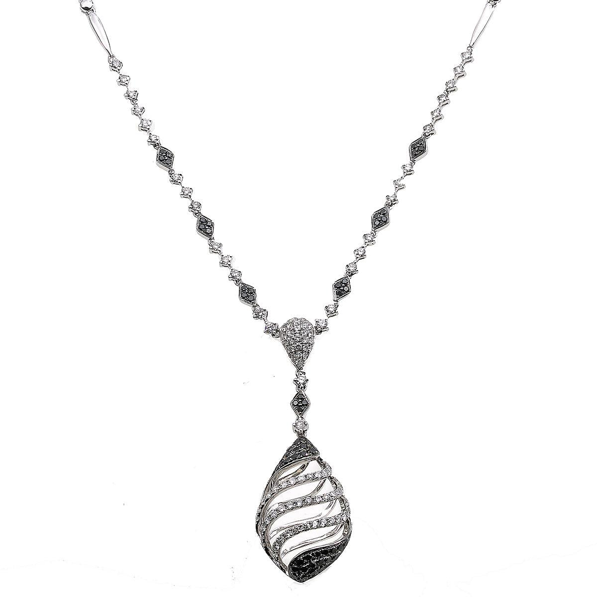 18K White Gold 18" Women's Necklace With 1.97 CT Diamonds