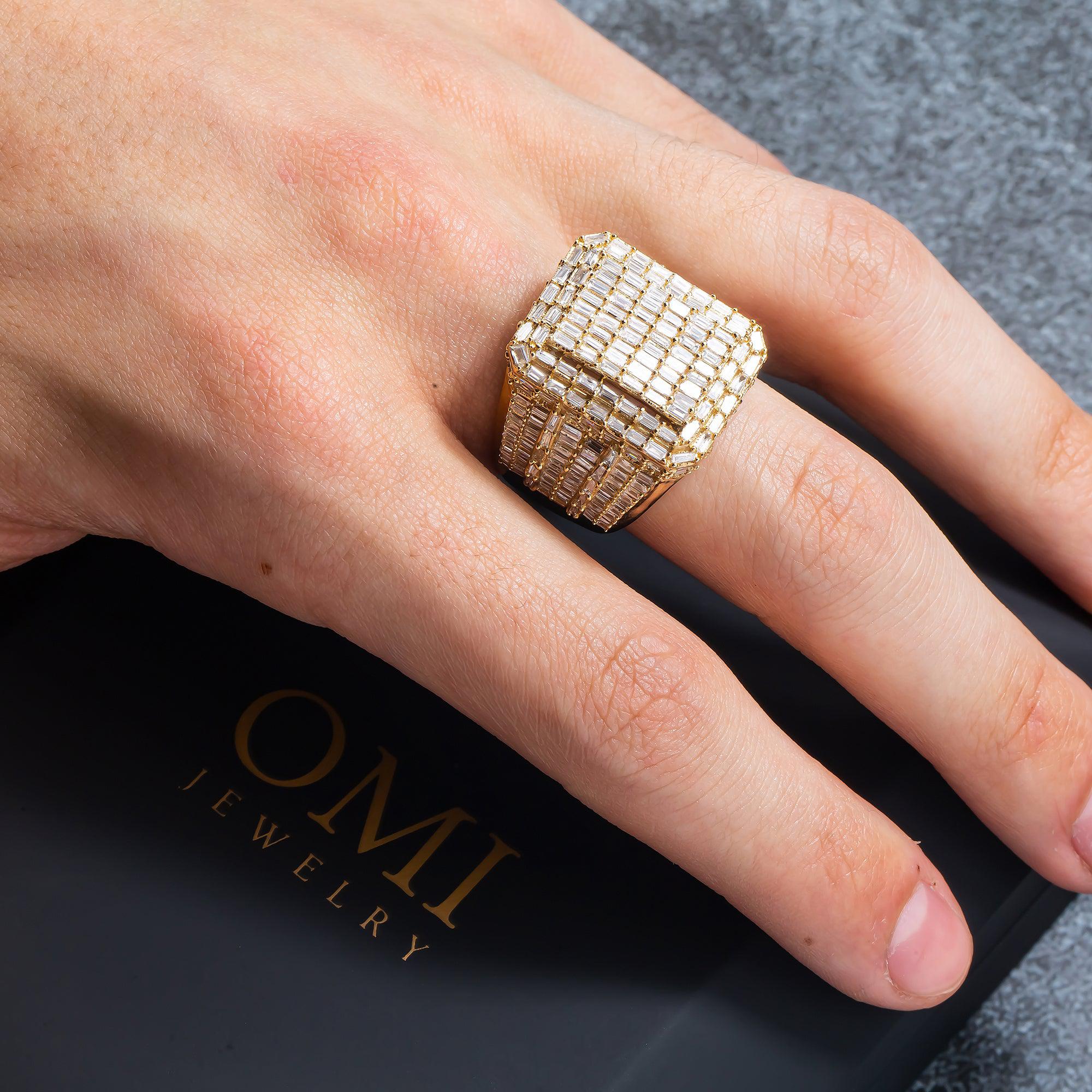 14K GOLD BAGUETTE DIAMOND RING 3.75 CT