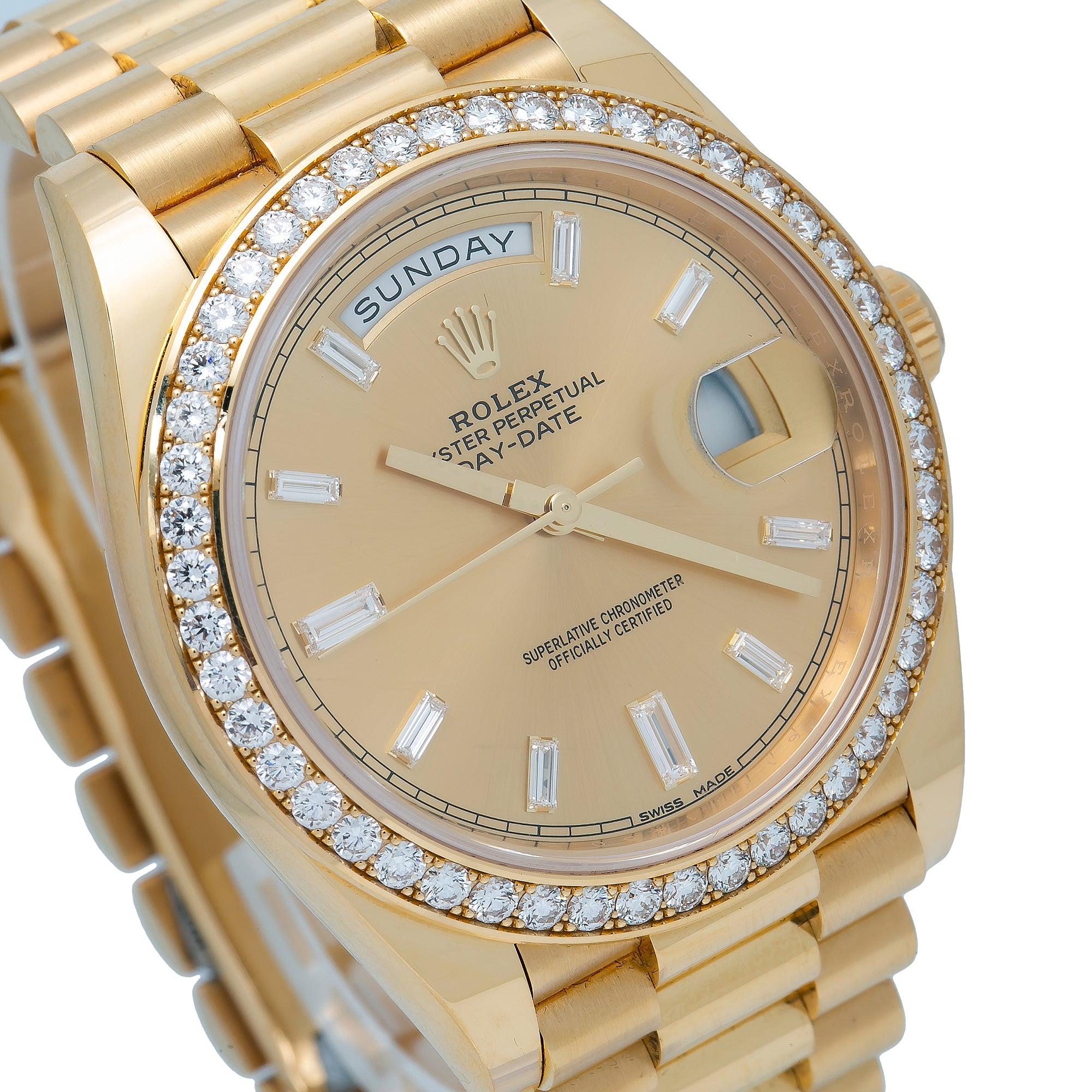 Rolex Day Date 40 Yellow Gold Factory Diamond Dial and Diamond Bezel 228348