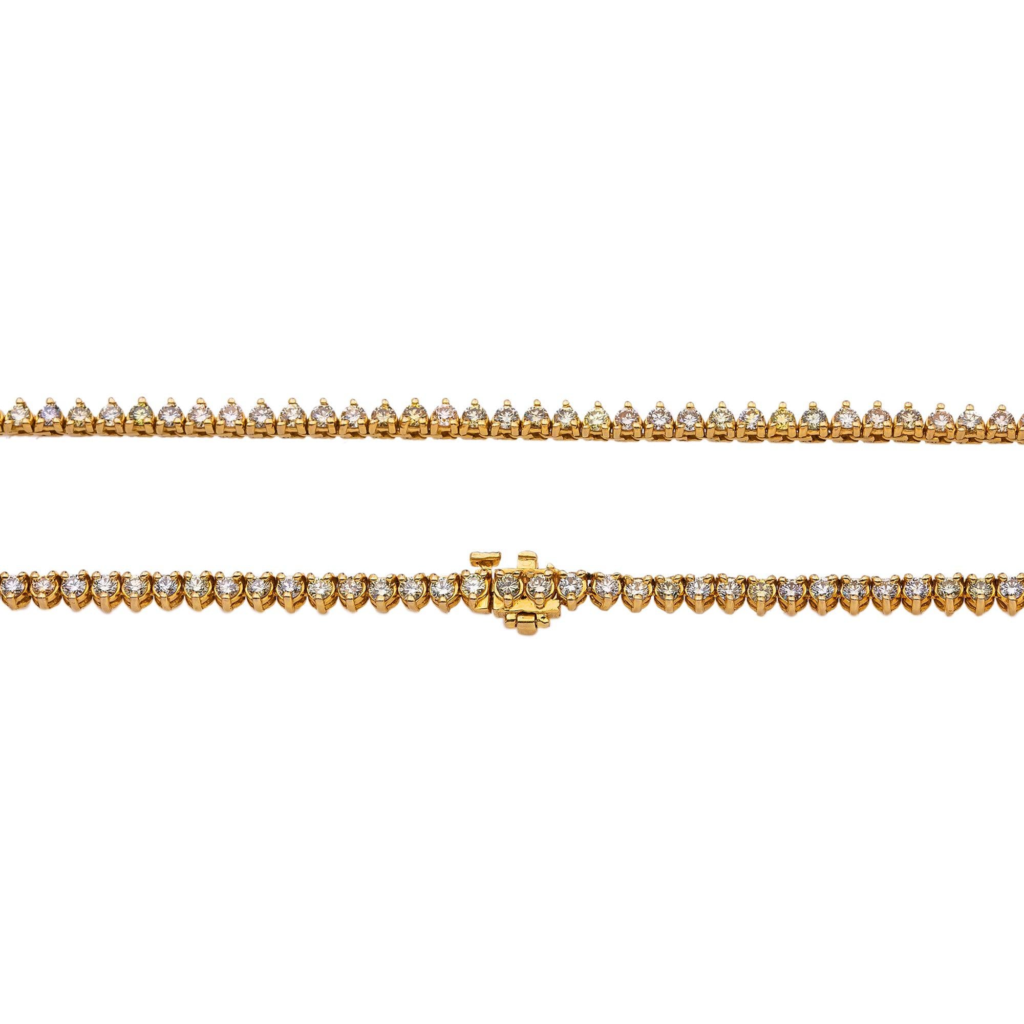 14K Yellow Gold Men's Tennis Chain With 12.00 CT Diamonds
