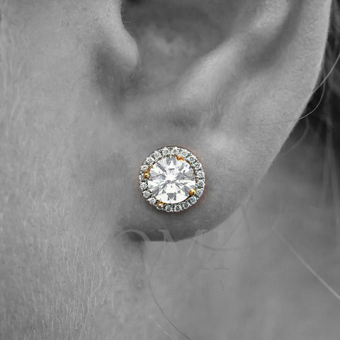 18K Rose Gold NE2775 Women's Earrings With 0.19 CT Diamonds