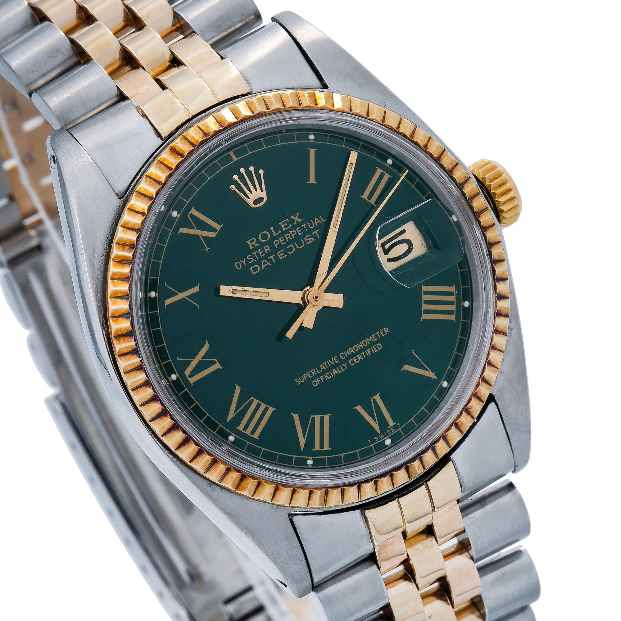 Rolex datejust two tone green dial Clearance