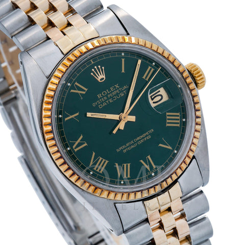 Rolex Datejust 1601 36MM Green Dial With Two Tone Bracelet - OMI Jewelry