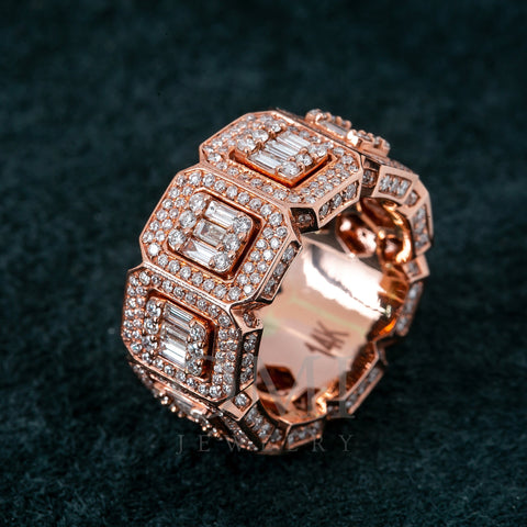 14K ROSE GOLD MEN'S RING WITH 2.68 CT BAGUETTE DIAMONDS