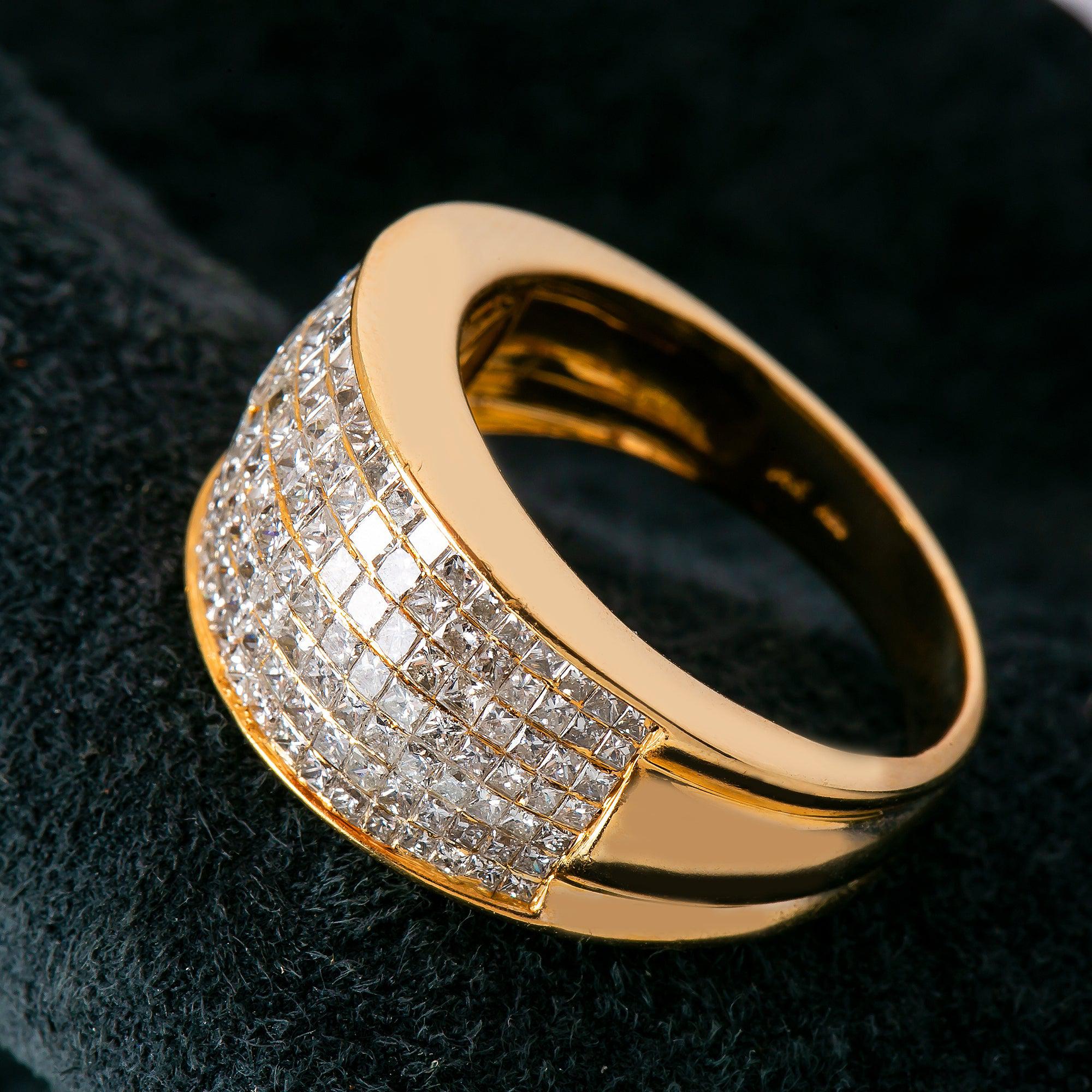 14K YELLOW GOLD MEN'S RING WITH 2.00 CT DIAMONDS