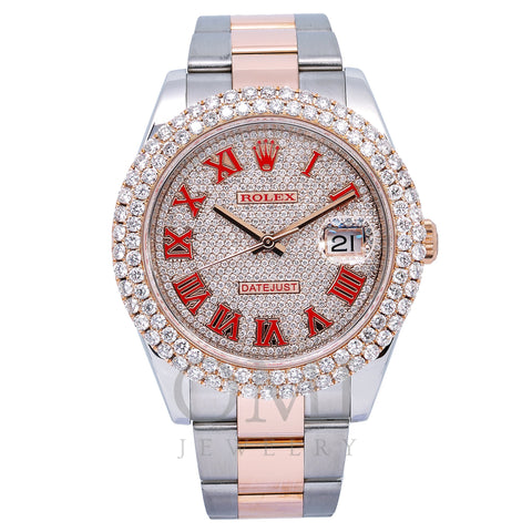 Rolex Datejust II 126331 41MM Red Diamond Dial With Two Tone Bracelet