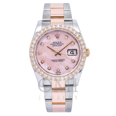 Rolex Datejust 116201 36MM Pink Diamond Dial With Two Tone Oyster Bracelet