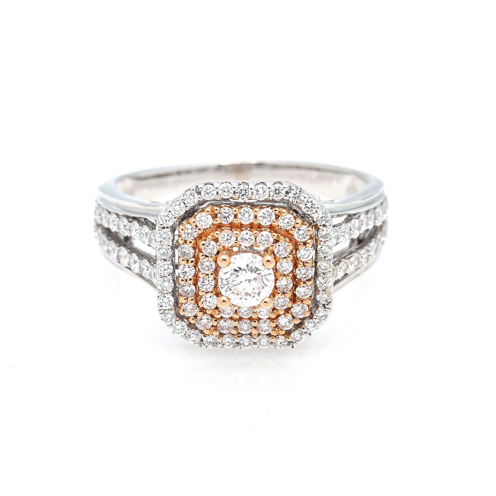 14K WHITE/ROSE GOLD LADIES BRIDAL RING WITH 2CT CT DIAMONDS