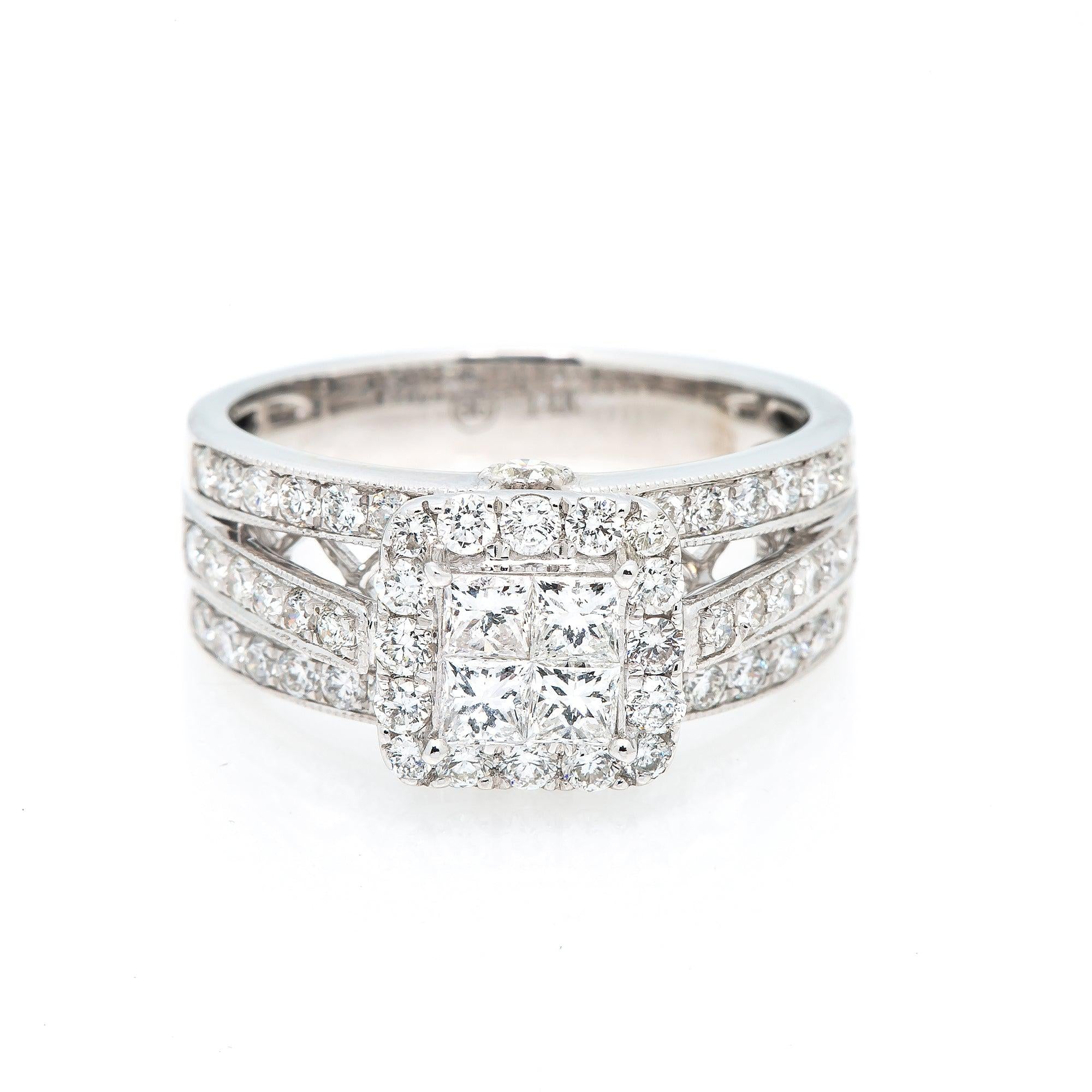 14K WHITE GOLD DIAMOND ENGAGEMENT RING 1.50 CT CT