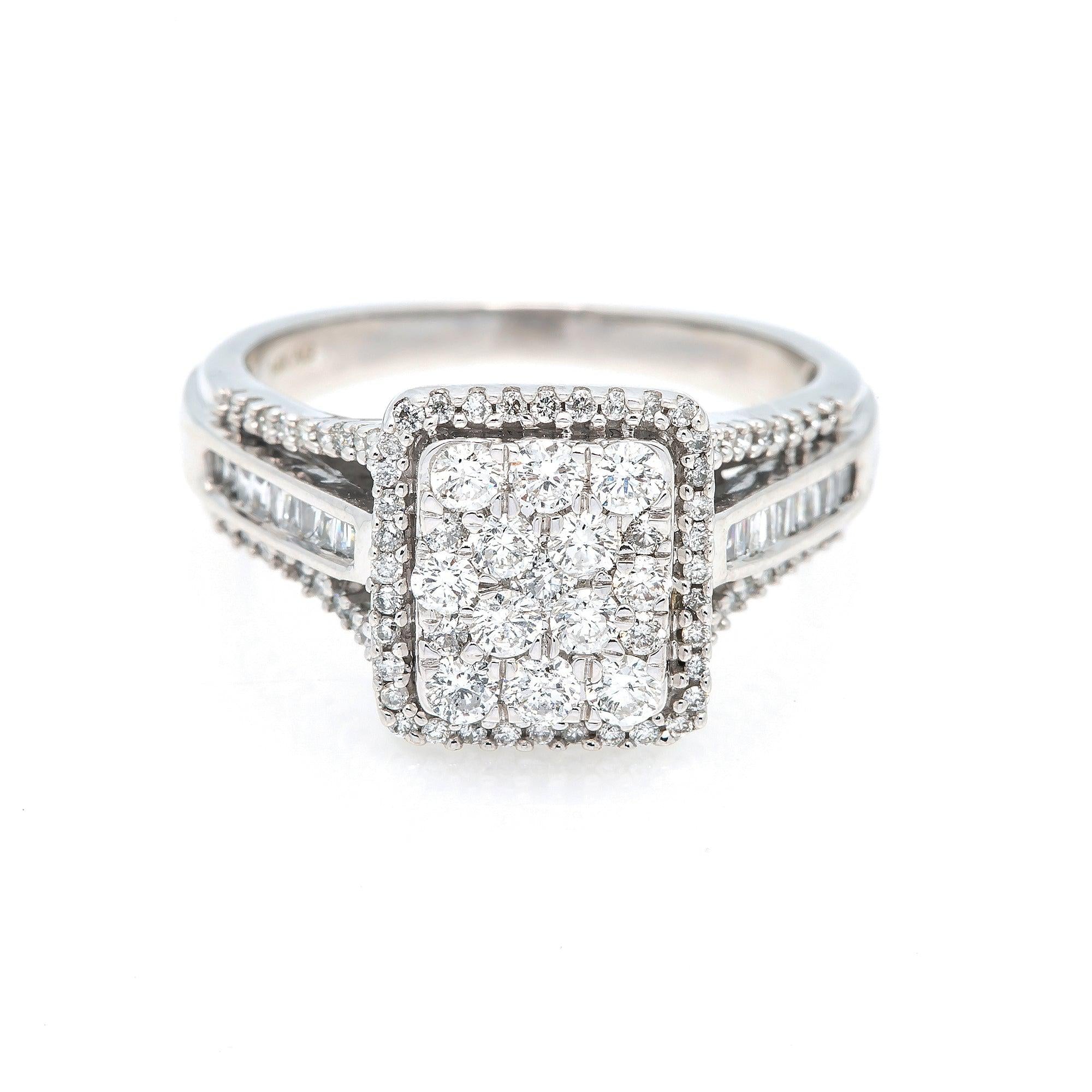 14K WHITE GOLD DIAMOND ENGAGEMENT RING 2.00 CT