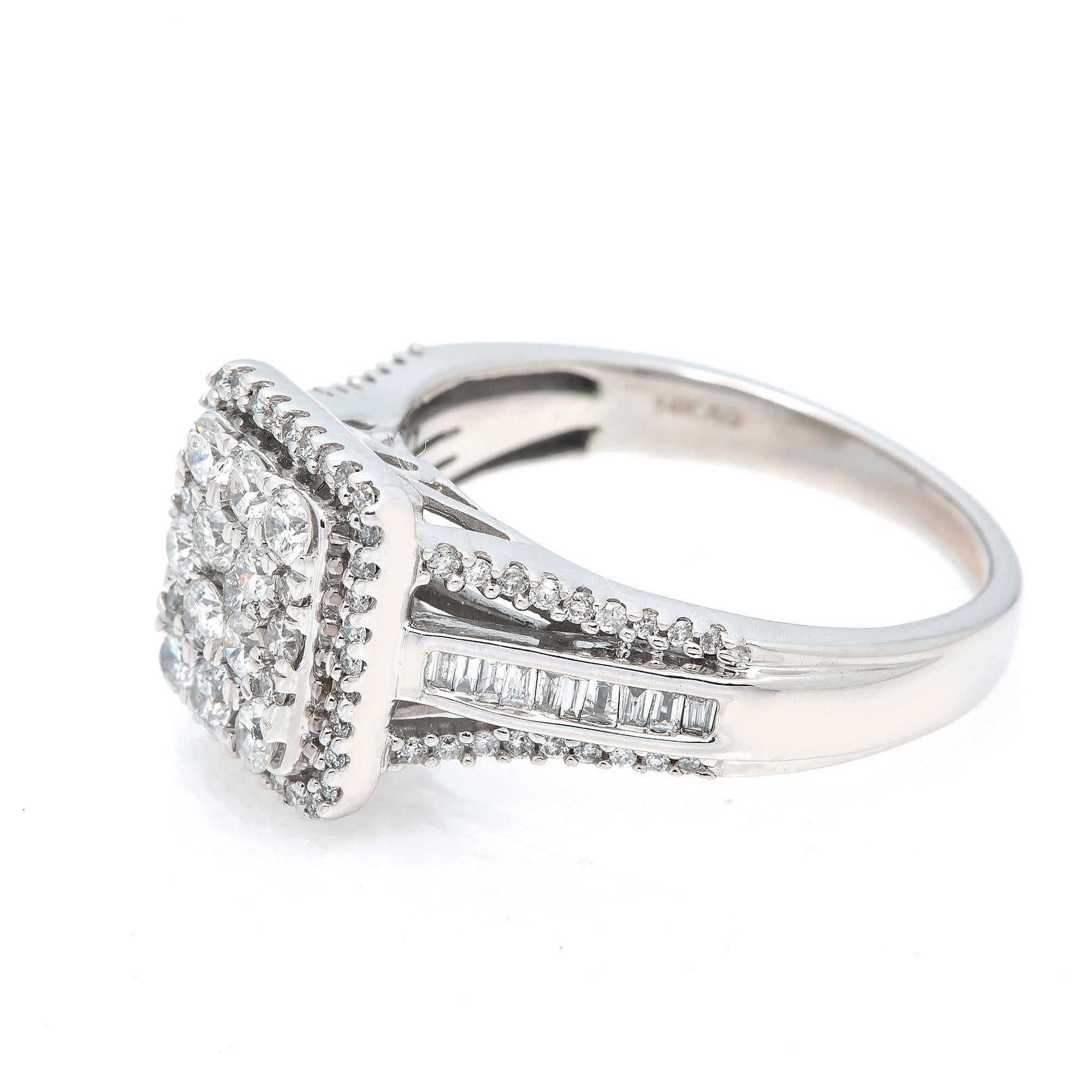 14K WHITE GOLD DIAMOND ENGAGEMENT RING 2.00 CT