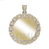 14K YELLOW GOLD BAGUETTE AND ROUND DIAMOND CIRCLE PICTURE PENDANT 4.23 CT