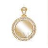 14K YELLOW GOLD BAGUETTE AND ROUND DIAMOND CIRCLE PICTURE PENDANT 4.01 CT