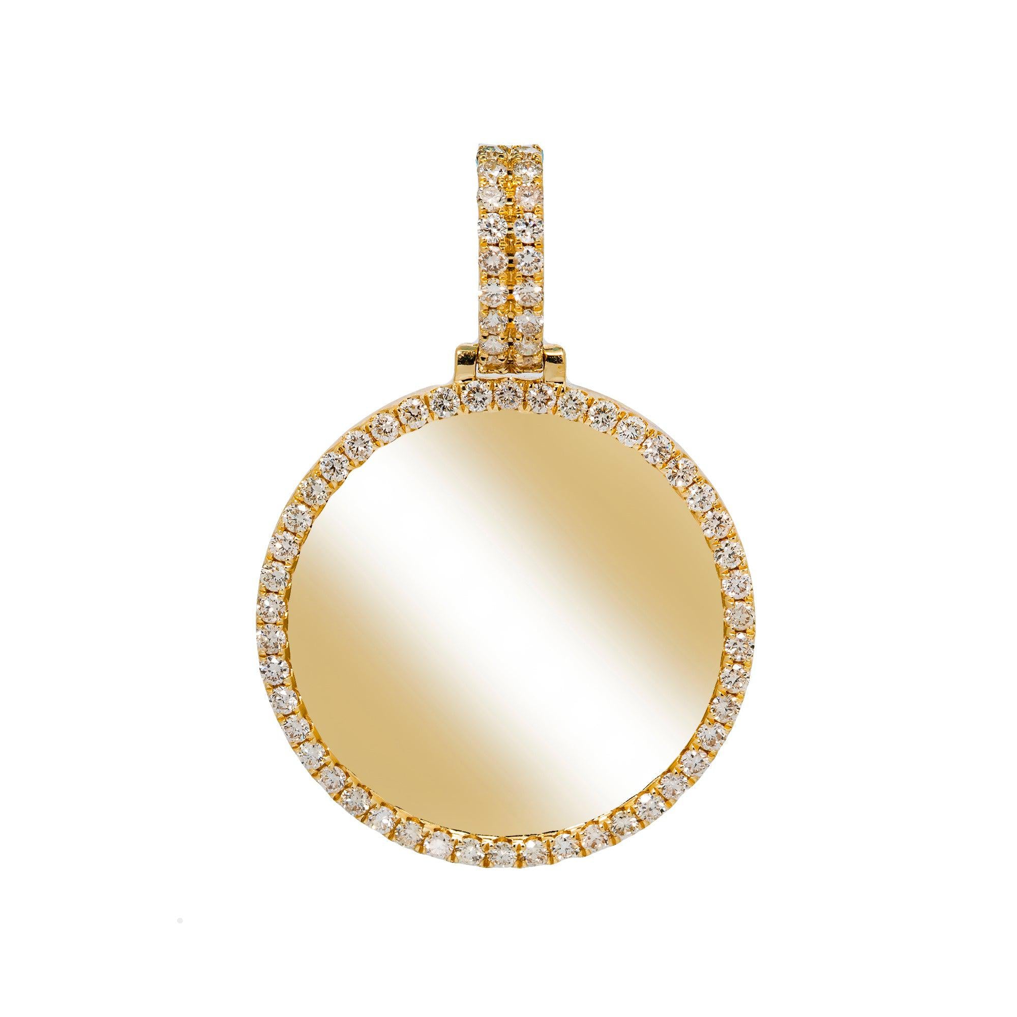 10K YELLOW GOLD DIAMOND PICTURE PENDANT 1.82 CT