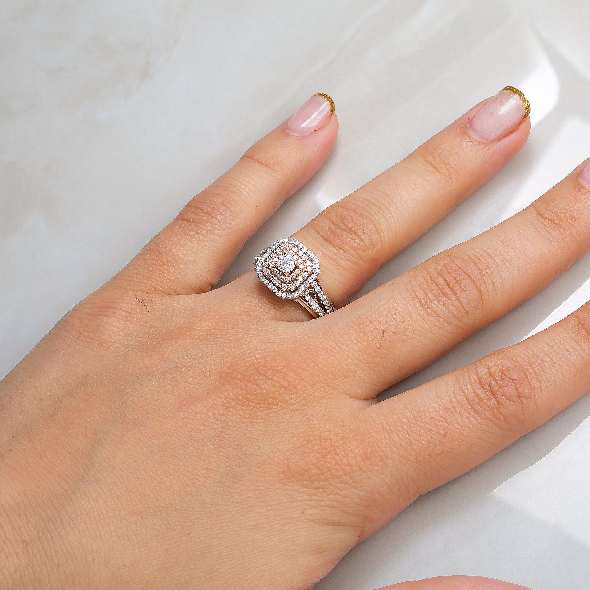 14K WHITE/ROSE GOLD LADIES BRIDAL RING WITH 2CT CT DIAMONDS