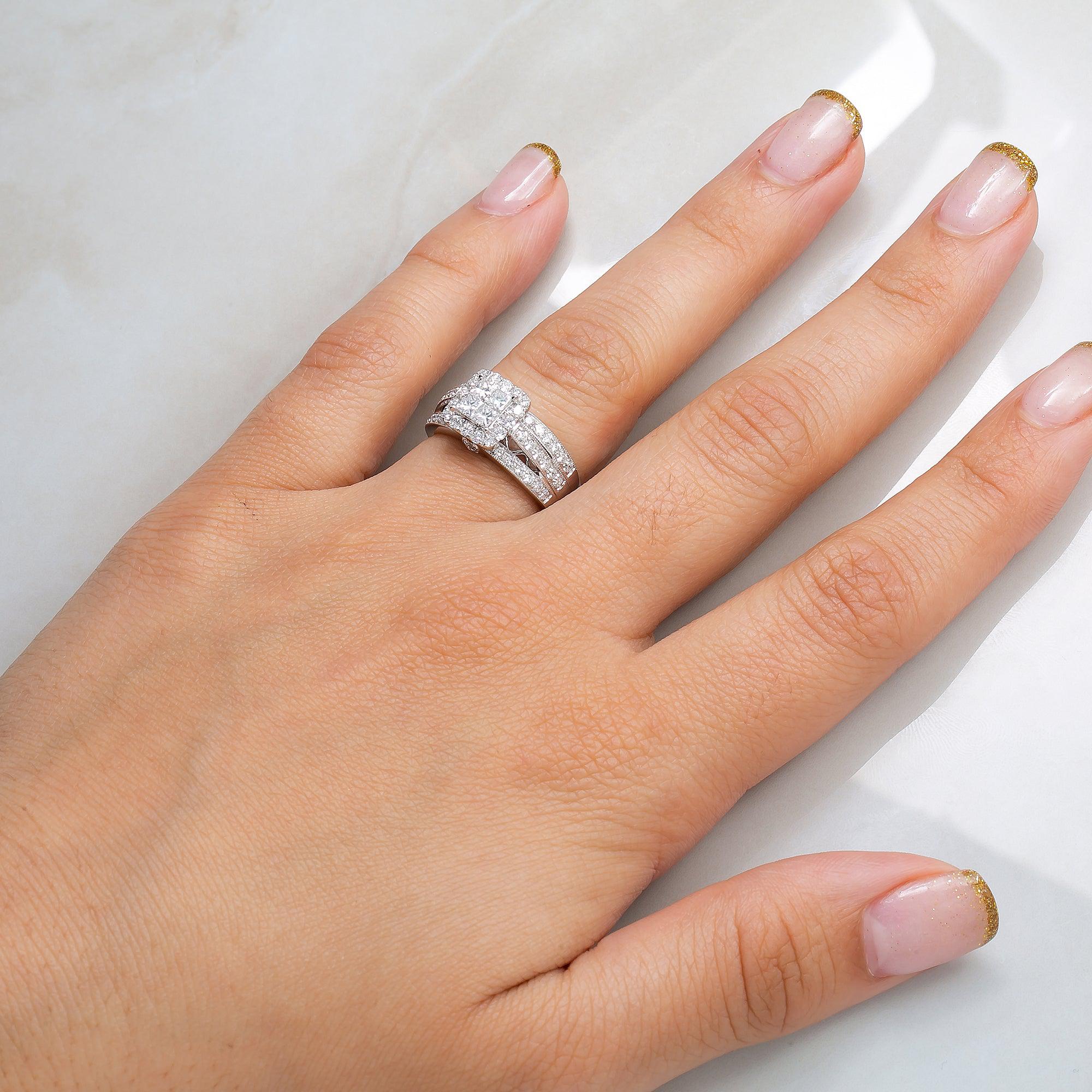 14K WHITE GOLD DIAMOND ENGAGEMENT RING 1.50 CT CT