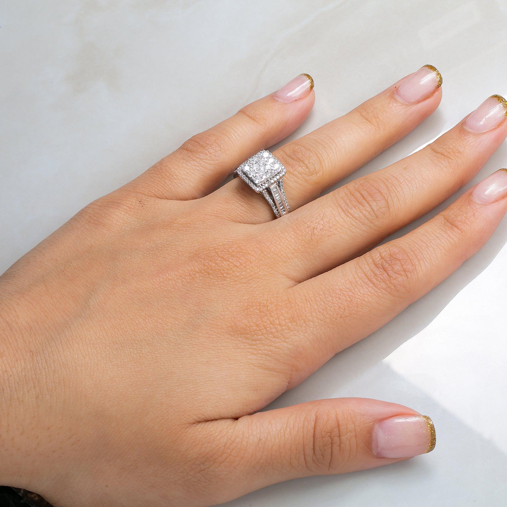 14K WHITE GOLD DIAMOND ENGAGEMENT RING 2.00 CT