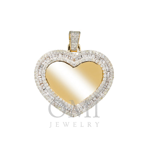 10K YELLOW GOLD DIAMOND HEART PICTURE PENDANT 1.94 CT