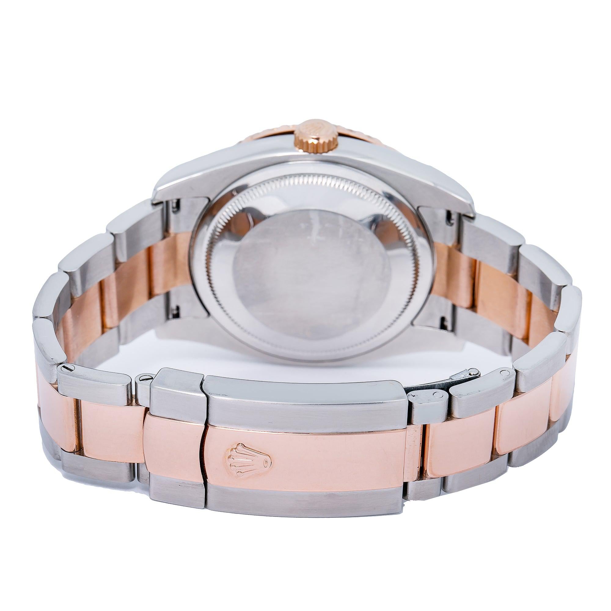 Rolex Datejust 36MM 116231 Pink Pattern Diamond Dial Diamond Bezel Two Tone Rose Gold Oyster Bracelet 1.35ct