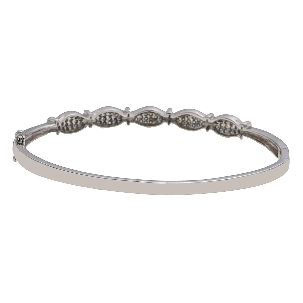 14K White Gold Women's Bracelet With 1.18 CT Diamonds Of Round Diamonds