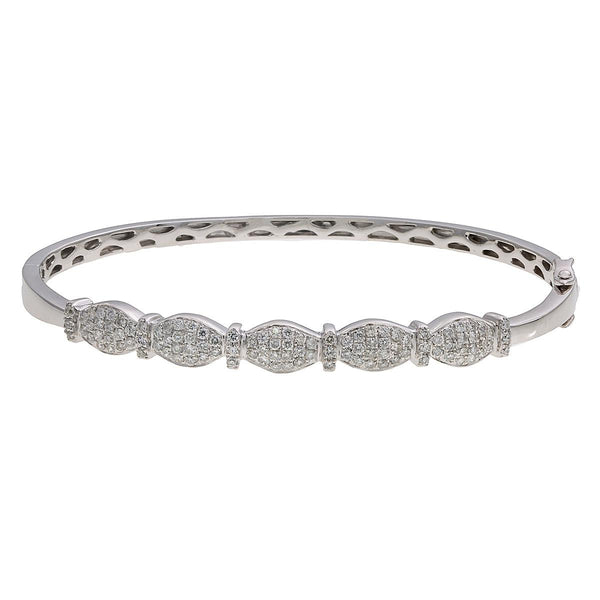 14K White Gold Women's Bracelet With 1.18 CT Diamonds Of Round Diamonds