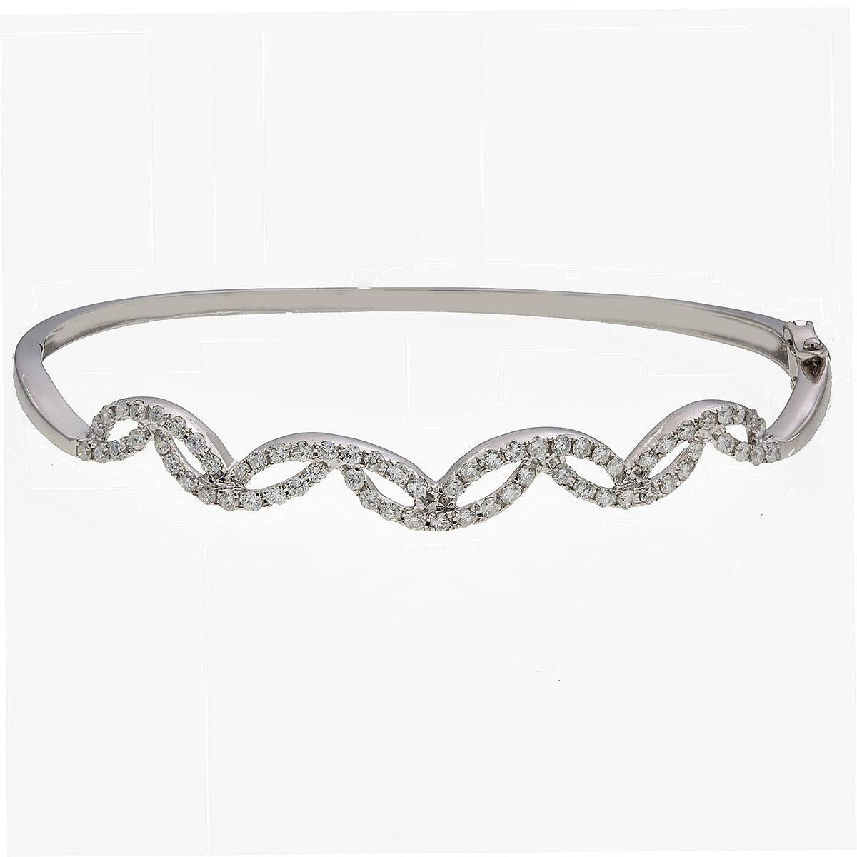 14K White Gold Women's Bracelet With 1.20 CT Diamonds