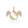 10K YELLOW GOLD DIAMOND ANGEL UNISEX PICTURE PENDANT 0.82 CT