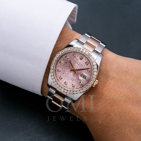 Rolex Datejust 116201 36MM Pink Diamond Dial With 1.35 CT Diamonds