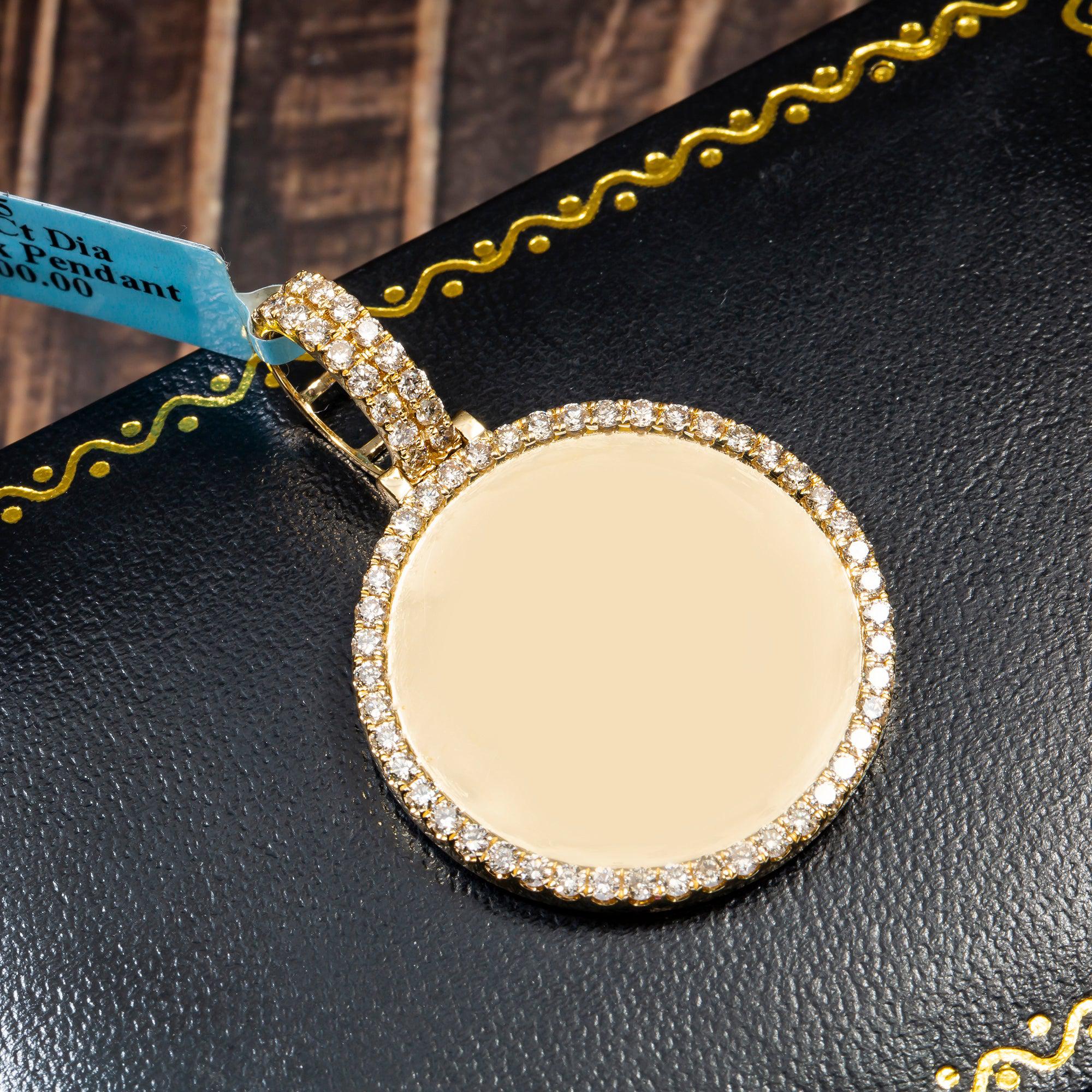 10K YELLOW GOLD DIAMOND PICTURE PENDANT 1.82 CT