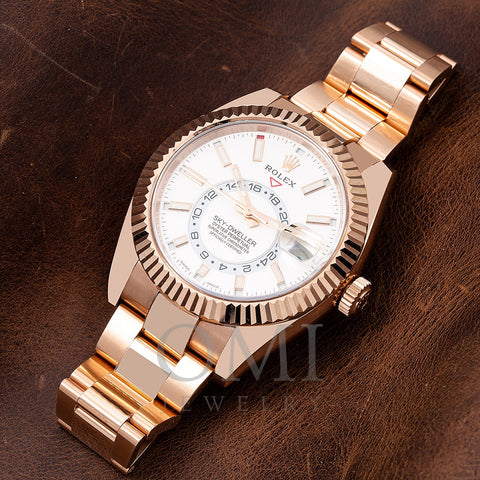 Rolex Sky-Dweller 326935 42MM White Dial With Rose Gold Oyster Bracelet