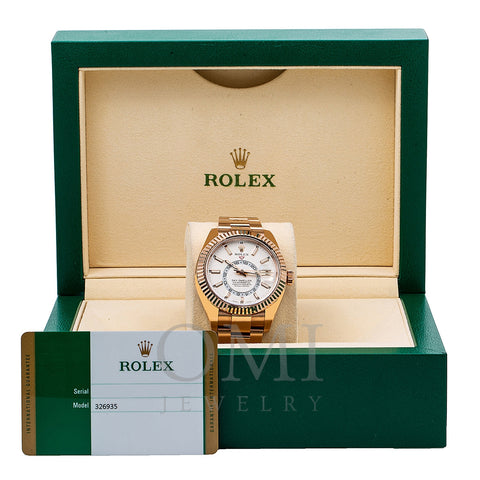 Rolex Sky-Dweller 326935 42MM White Dial With Rose Gold Oyster Bracelet