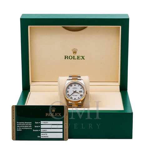 Rolex Datejust 116201 36MM White Dial With Two Tone Oyster Bracelet