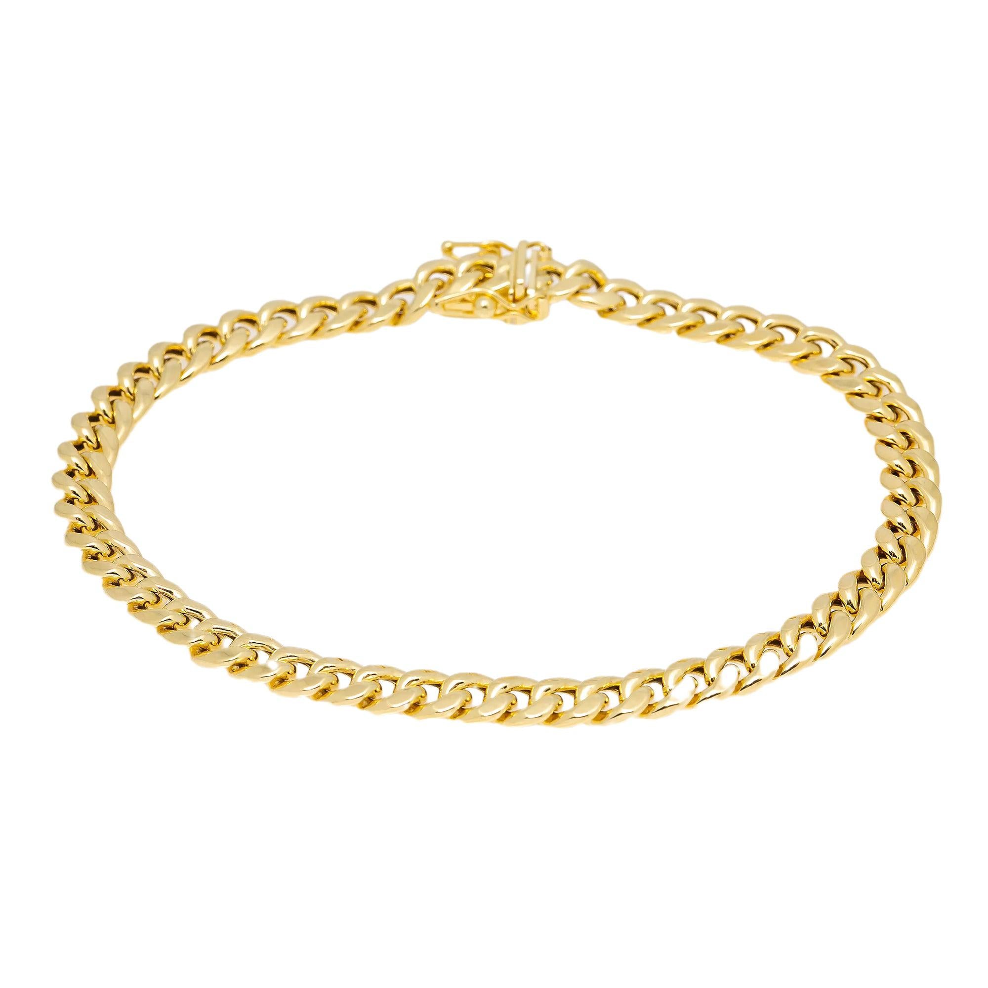 HOLLOW 5.5MM 10K YELLOW GOLD CUBAN BRACELET