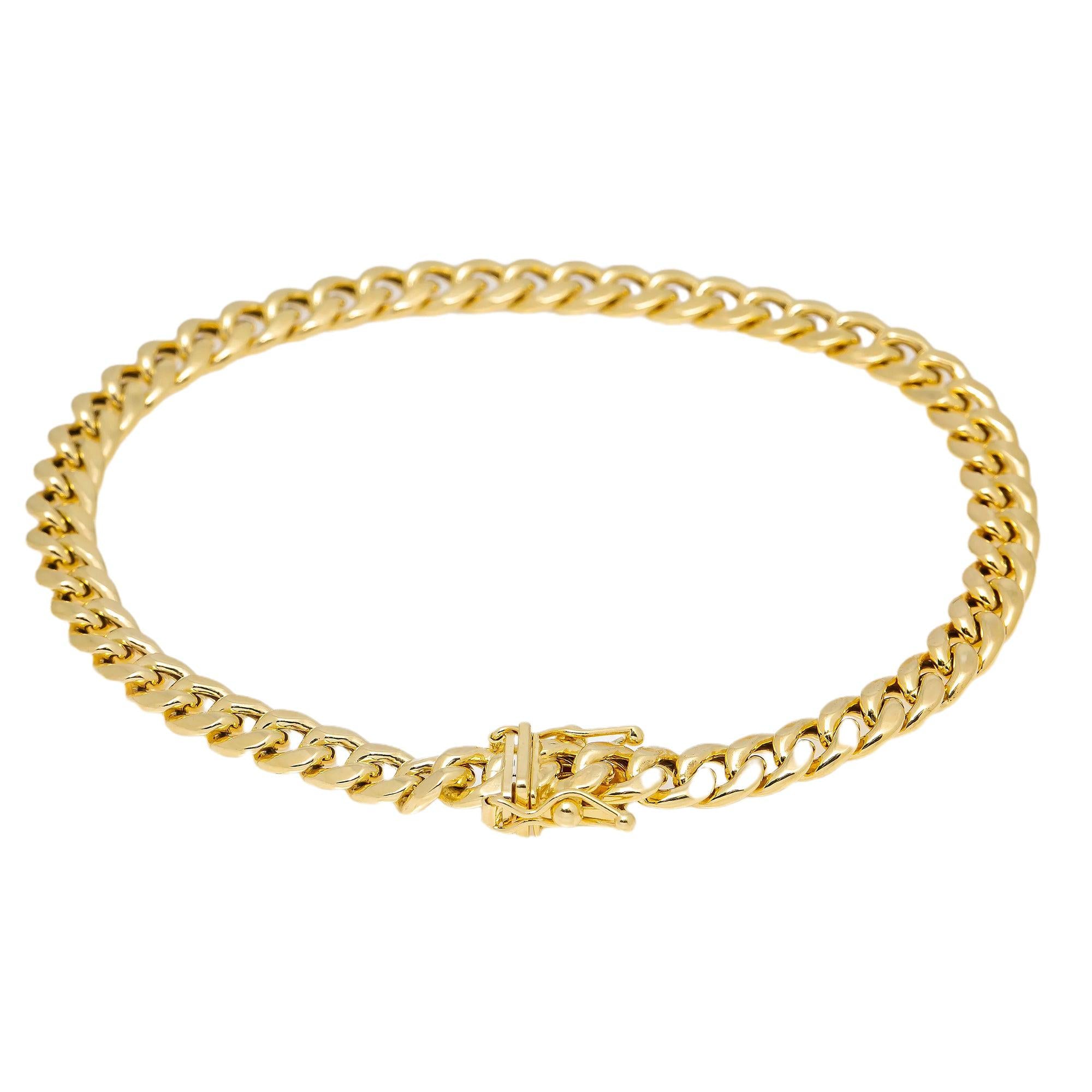 HOLLOW 5.5MM 10K YELLOW GOLD CUBAN BRACELET