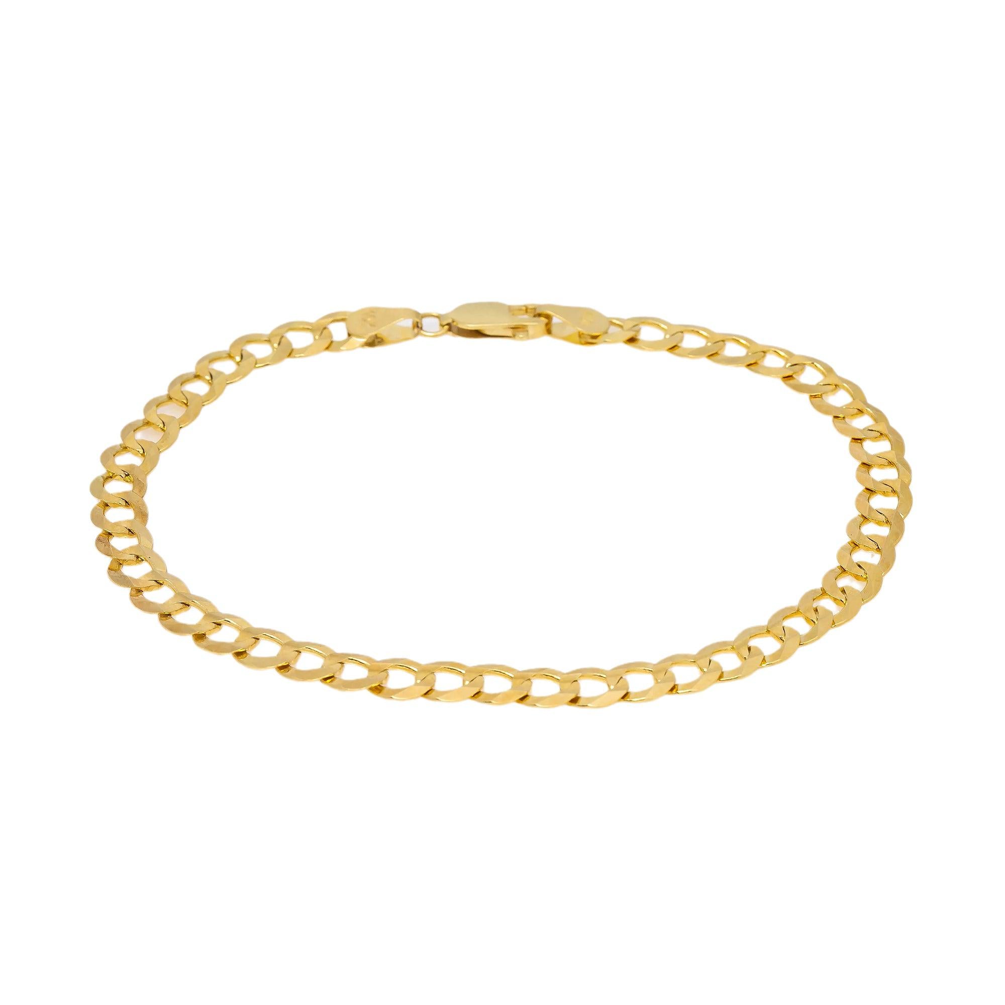 HOLLOW 10K YELLOW GOLD 5.5MM CUBAN BRACELET